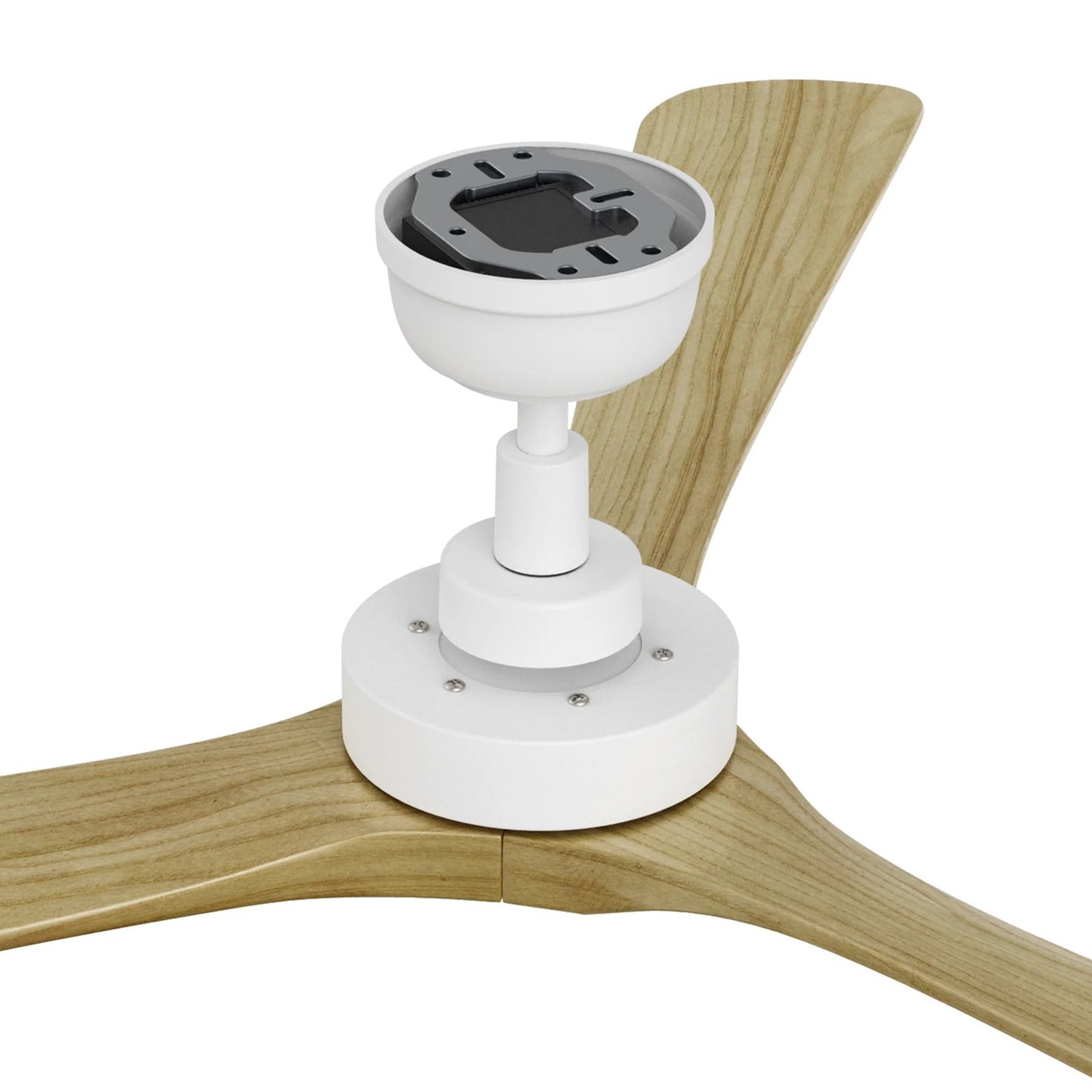 Carro Athena 60in 3-Blade Ceiling Fan | Modern White and Solid Wood Blades | Living Room & Bedroom | 60 x 60 x 11.7 in | Model CFR603K4-N10-WM5-1