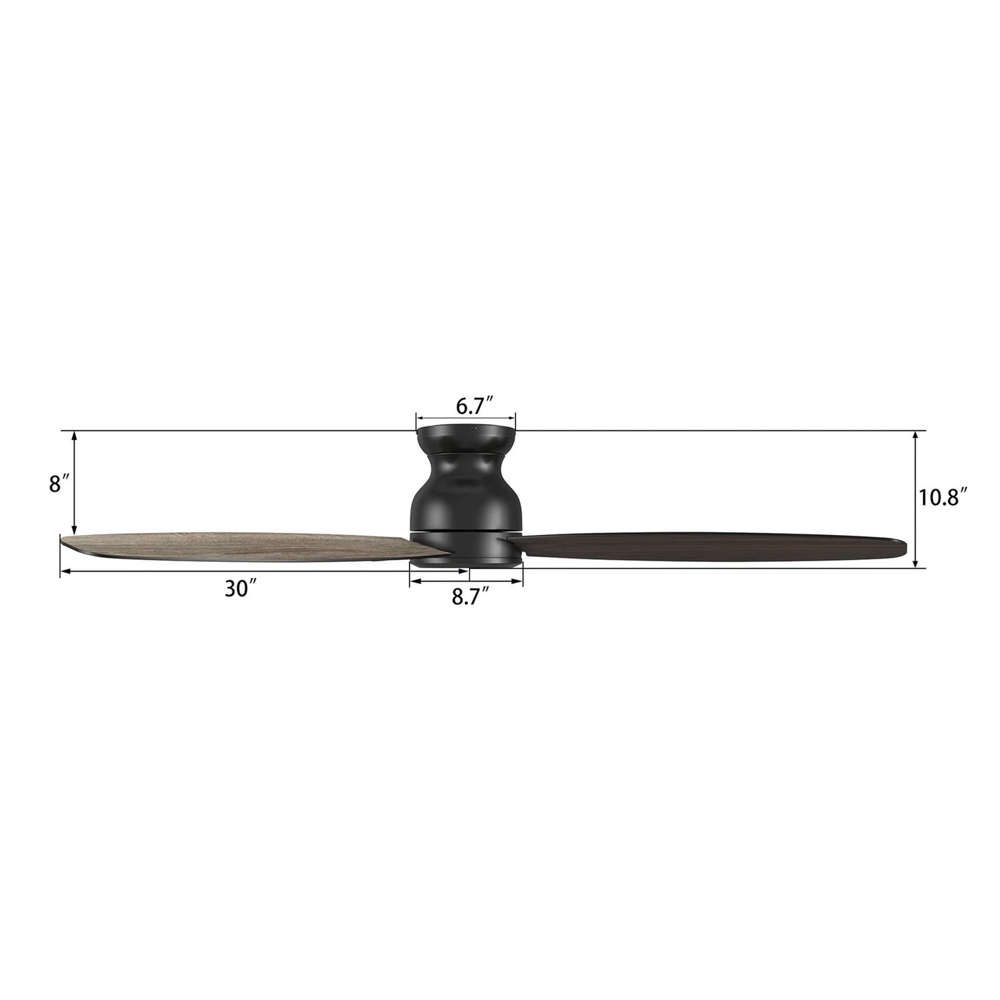 Carro Stanley 60in 3-Blade Flush Ceiling Fan | Modern Black Barnwood Plywood | Living Room & Bedroom | 60 x 60 x 10.8 in | Model CFR603Q-N10-BG-1-FM
