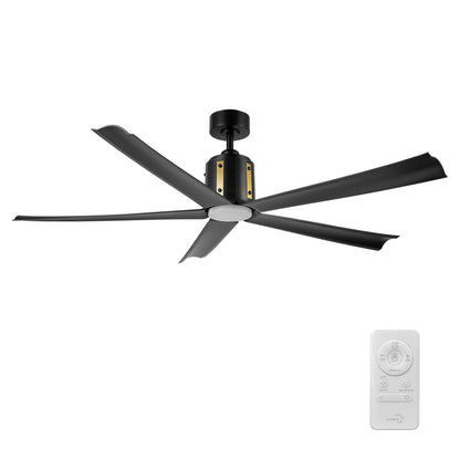 Carro Knox 60in 5-Blade Ceiling Fan | Modern Black Plywood Blades with Integrated LED | Indoor Living Room & Bedroom | 60 x 60 | Model CFR605T1-L11-B2-1A