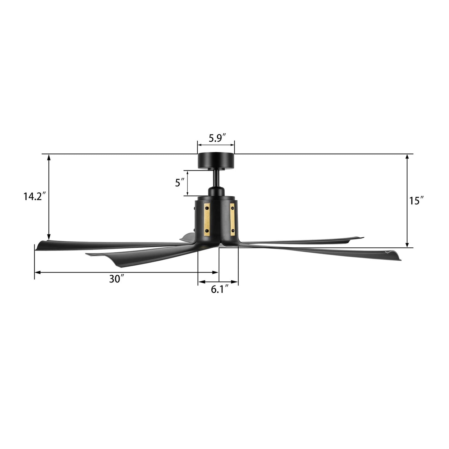 Carro Knox 60in 5-Blade Ceiling Fan | Modern Black Plywood Blades with Integrated LED | Indoor Living Room & Bedroom | 60 x 60 | Model CFR605T1-L11-B2-1A