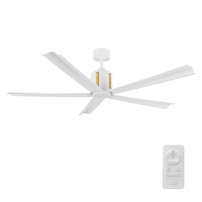 Carro Knox 60in 5-Blade Ceiling Fan | Modern White Plywood Blades with Integrated LED | Indoor Living Room & Bedroom | 60 x 60 | Model CFR605T1-L11-W1-1A