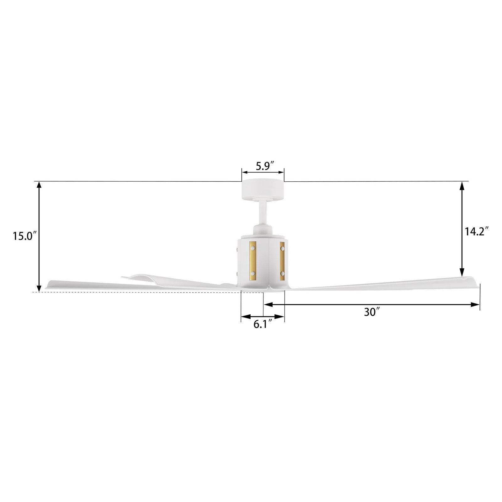 Carro Knox 60in 5-Blade Ceiling Fan | Modern White Plywood Blades with Integrated LED | Indoor Living Room & Bedroom | 60 x 60 | Model CFR605T1-L11-W1-1A