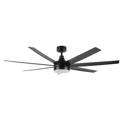 Carro Kima 65in 7-Blade Ceiling Fan | Modern Black ABS and LED Light | Living Room & Bedroom | 65 x 65 x 12 in | Model CFR657T3-L12-B2-1