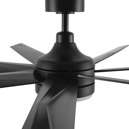 Carro Kima 65in 7-Blade Ceiling Fan | Modern Black ABS and LED Light | Living Room & Bedroom | 65 x 65 x 12 in | Model CFR657T3-L12-B2-1