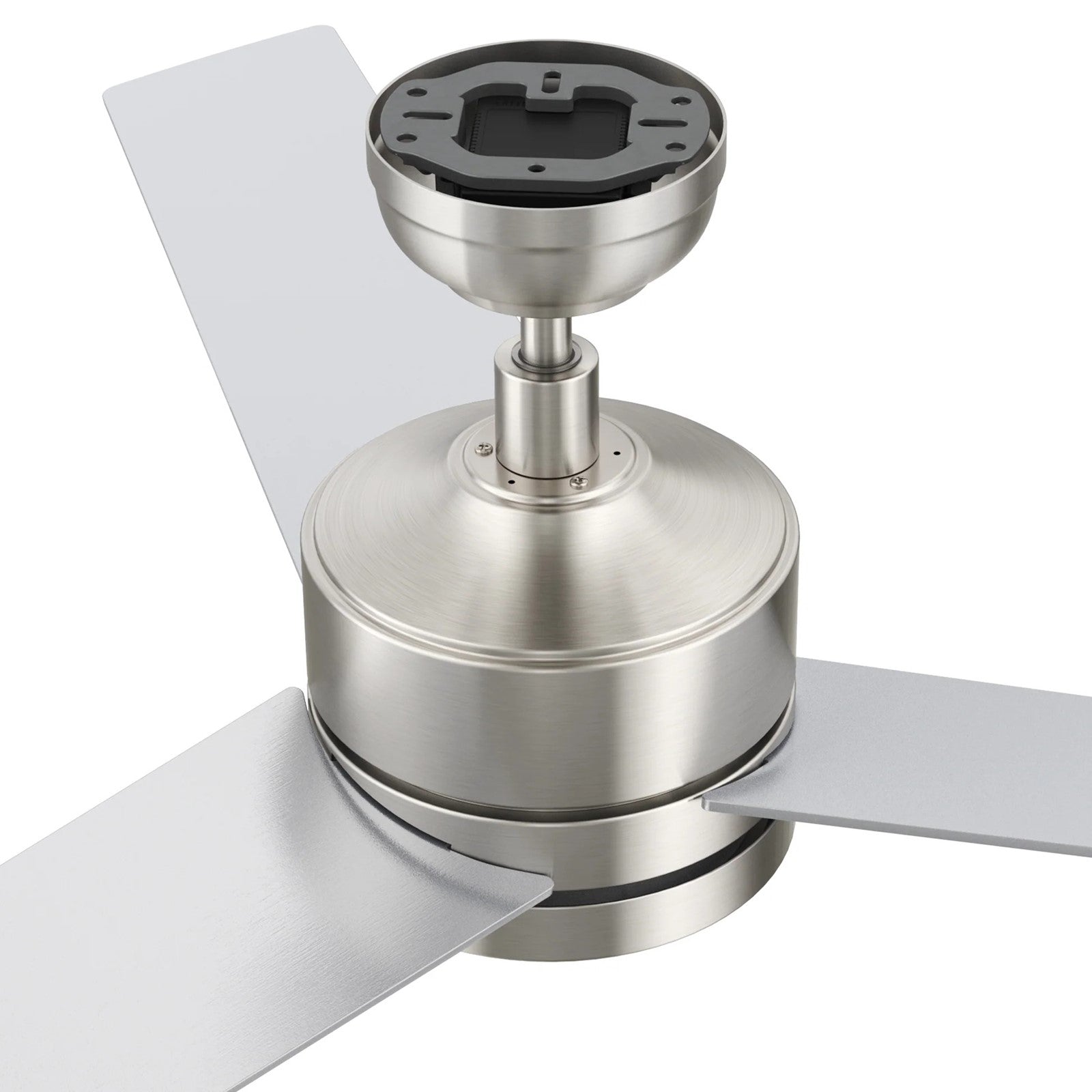 Carro Santana 52in 3-Blade Ceiling Fan | Modern Brushed Nickel Plywood and LED Light | Living Room & Bedroom | 52 x 52 x 15 in | Model CFW523E5-L12-SJ-1