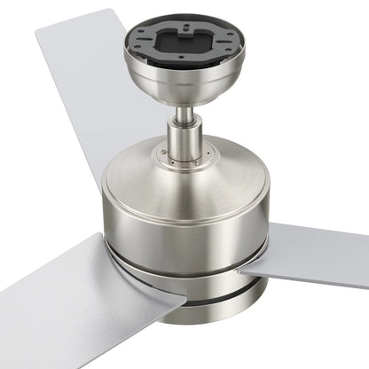 Carro Santana 52in 3-Blade Ceiling Fan | Modern Brushed Nickel Plywood and LED Light | Living Room & Bedroom | 52 x 52 x 15 in | Model CFW523E5-L12-SJ-1