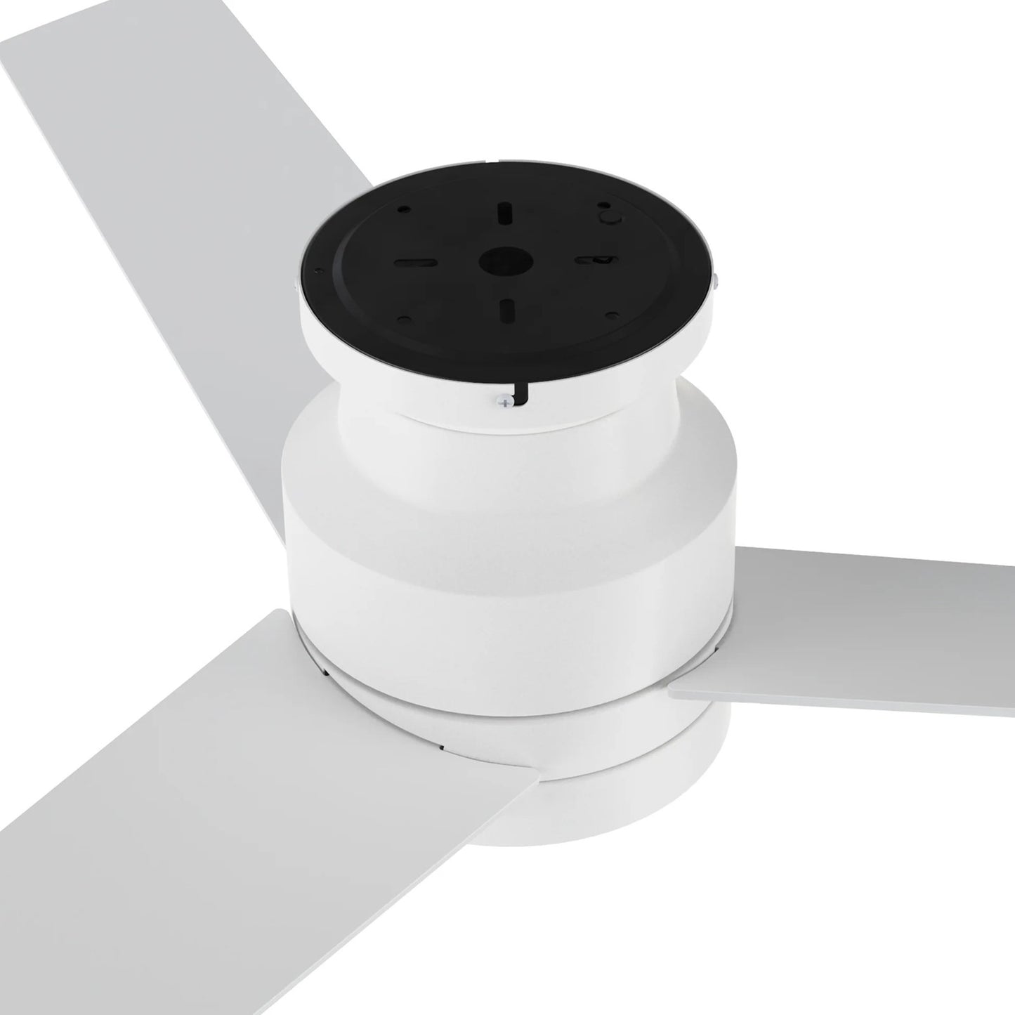 Carro Santana 52in Flush Mount Ceiling Fan | White Plywood Blades and Integrated LED | Low Ceiling & Bedroom | 52 x 52 x 11 in | Model CFW523E5-L12-W1-1-FM
