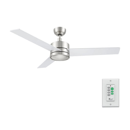 Carro Santana 52in 3-Blade Ceiling Fan | Brushed Nickel Plywood Blades | Living Room & Bedroom | 52 x 52 x 15 in, DC Motor | Model CFW523E5-N10-SJ-1