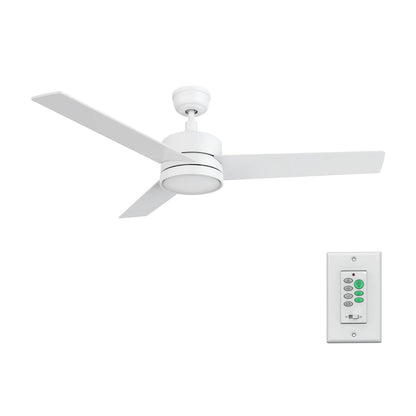 Carro Santana 52in 3-Blade Ceiling Fan | White Plywood Blades | Living Room & Bedroom | 52 x 52 x 15 in, DC Motor | Model CFW523E5-N10-W1-1