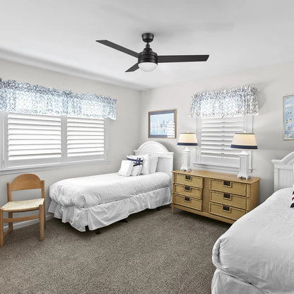 Carro Kimball 52in Ceiling Fan | Black Plywood Blades and Integrated LED | Living Room & Bedroom | 52 x 52 x 16.9 in | Model CFW523E6-L12-B2-1
