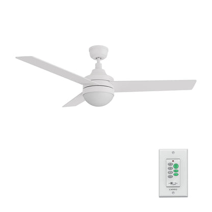 Carro Kimball 52in Ceiling Fan | White Plywood Blades and Integrated LED | Living Room & Bedroom | 52 x 52 x 16.9 in | Model CFW523E6-L12-W1-1
