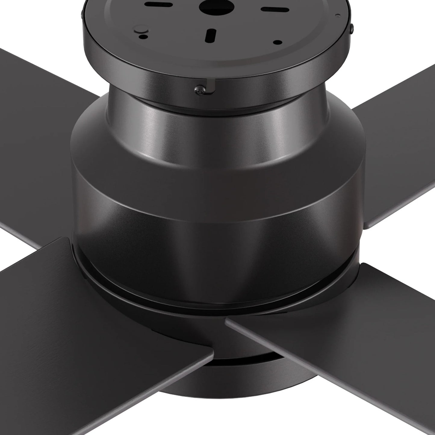 Carro Santana 52in 4-Blade Flush Mount Ceiling Fan | Modern Black and Plywood | Indoor Low Ceiling & Bedroom | 52 x 52 x 11 in | Model CFW524E5-N10-B2-1-FM