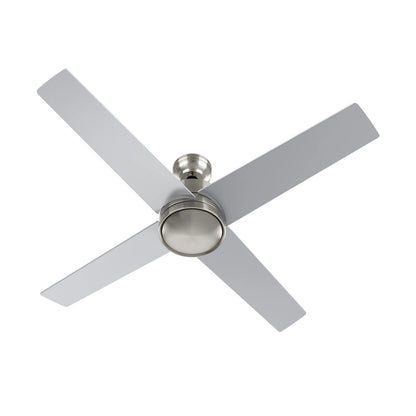 Carro Santana 52in 4-Blade Ceiling Fan | Modern Brushed Nickel and Plywood | Indoor Living Room & Bedroom | 52 x 52 x 15.1 in | Model CFW524E5-N10-SJ-1