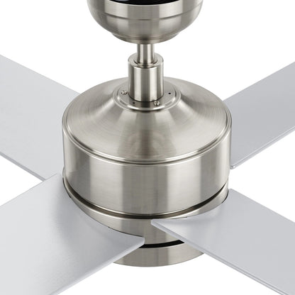 Carro Santana 52in 4-Blade Ceiling Fan | Modern Brushed Nickel and Plywood | Indoor Living Room & Bedroom | 52 x 52 x 15.1 in | Model CFW524E5-N10-SJ-1