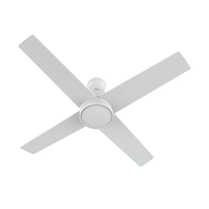 Carro Santana 52in 4-Blade Ceiling Fan | White Plywood Blades and White Finish | Indoor Living Room & Bedroom | 52 x 52 x 15.1 in | Model CFW524E5-N10-W1-1