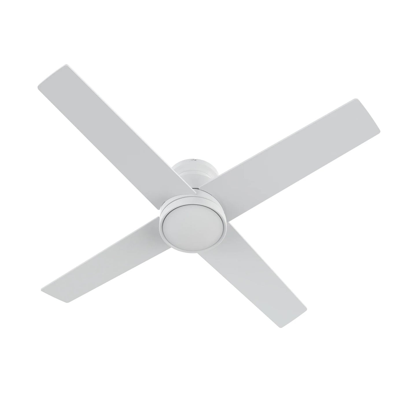 Carro Santana 52in 4-Blade Flush Mount Ceiling Fan | White Plywood Blades and White Finish | Indoor Living Room & Bedroom | Model CFW524E5-N10-W1-1-FM