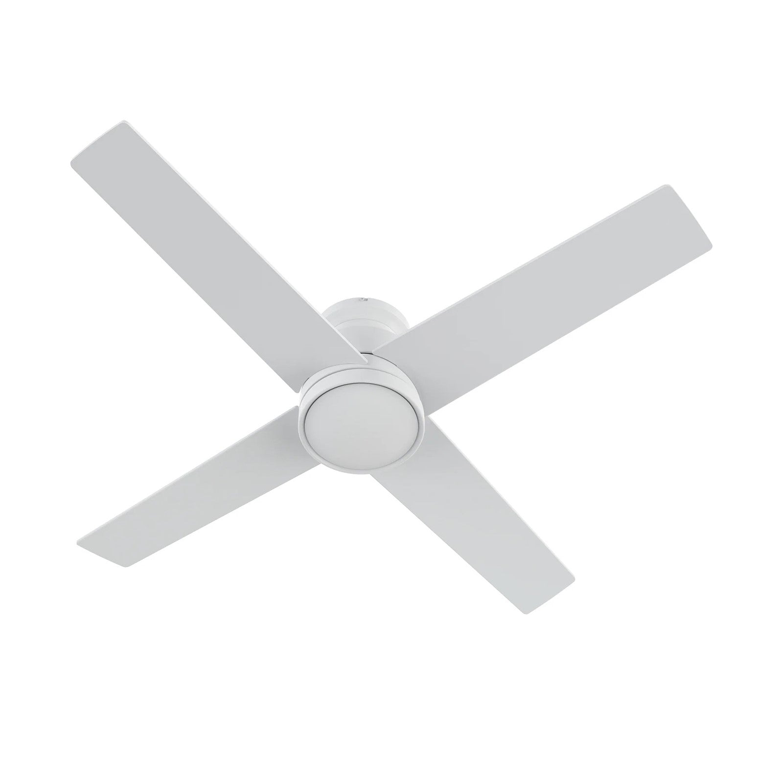 Carro Santana 52in 4-Blade Flush Mount Ceiling Fan | White Plywood Blades and White Finish | Indoor Living Room & Bedroom | Model CFW524E5-N10-W1-1-FM
