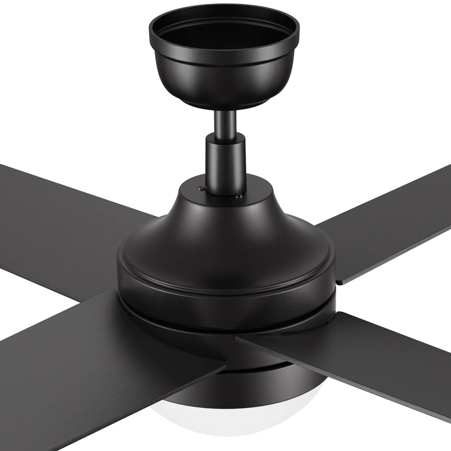 Carro Kimball 52in 4-Blade Ceiling Fan with LED Light | Black Finish and Plywood Blades | Indoor Living Room & Bedroom | 52 x 52 | Model CFW524E6-L12-B2-1