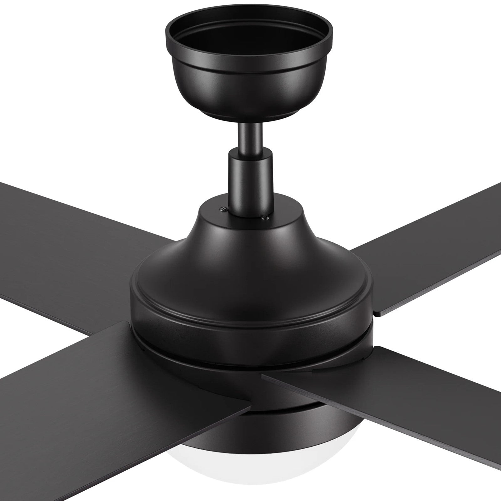 Carro Kimball 52in 4-Blade Ceiling Fan with LED Light | Black Finish and Plywood Blades | Indoor Living Room & Bedroom | 52 x 52 | Model CFW524E6-L12-B2-1