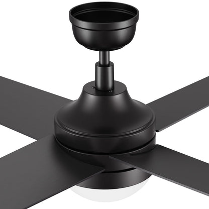 Carro Kimball 52in 4-Blade Ceiling Fan with LED Light | Black Finish and Plywood Blades | Indoor Living Room & Bedroom | 52 x 52 | Model CFW524E6-L12-B2-1