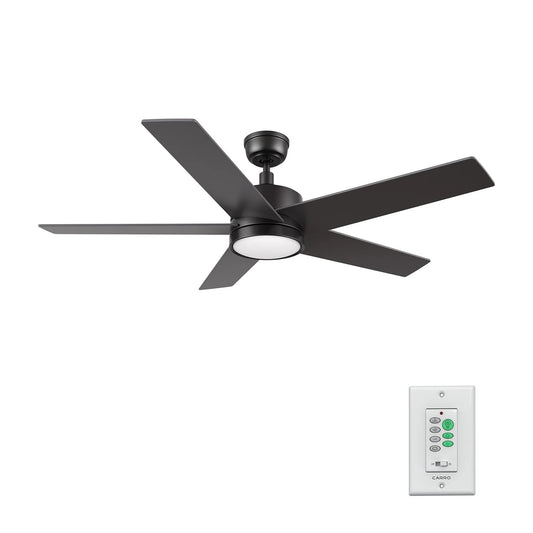 Carro Santana 52in 5-Blade Ceiling Fan | Black Plywood Blades and Integrated LED | Living Room & Bedroom | 15 x 52 x 52 in | Model CFW525E5-L11-B2-1