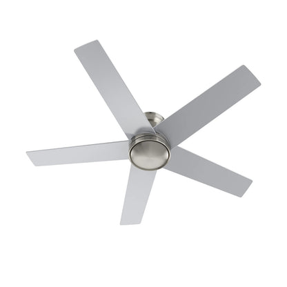 Carro Santana 52in Flush Mount Ceiling Fan | Modern Brushed Nickel Plywood Blades | Indoor Living Room & Bedroom | 52 x 52 x | Model CFW525E5-N10-SJ-1-FM