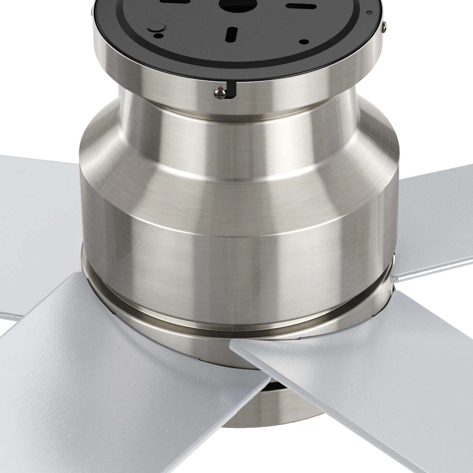 Carro Santana 52in Flush Mount Ceiling Fan | Modern Brushed Nickel Plywood Blades | Indoor Living Room & Bedroom | 52 x 52 x | Model CFW525E5-N10-SJ-1-FM