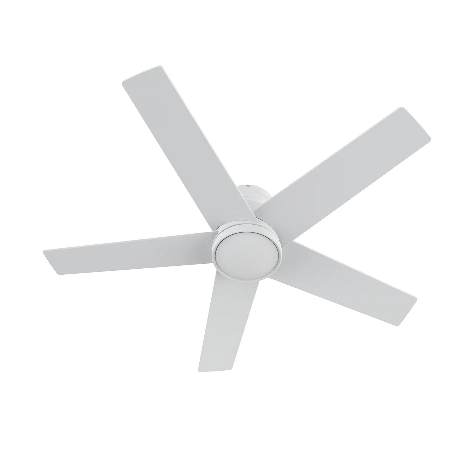 Carro Santana 52in Flush Mount Ceiling Fan | Modern White Plywood Blades | Indoor Living Room & Bedroom | 52 x 52 x 11 in | Model CFW525E5-N10-W1-1-FM