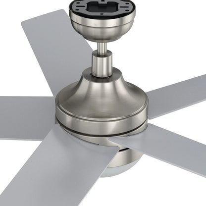 Carro Kimball 52in Ceiling Fan with LED Light | Modern Brushed Nickel Plywood Blades | Indoor Living Room & Bedroom | 52 x 52 x | Model CFW525E6-L11-SJ-1