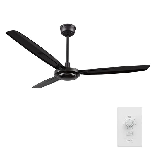 Carro Oberon 56in 3-Blade Ceiling Fan | Industrial Black Metal | Living Room & Bedroom with High Ceilings | 18.3 x 56 x 56 in | Model CFW563Z1-N10-B2-1