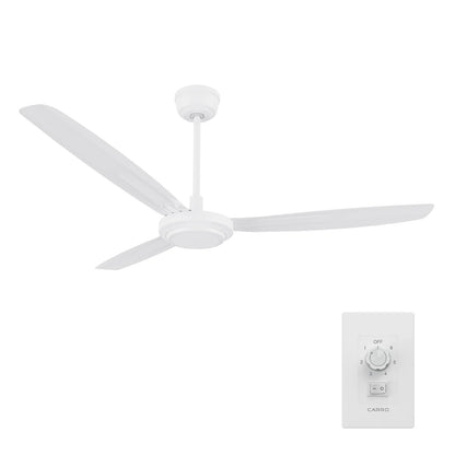 Carro Oberon 56in 3-Blade Ceiling Fan | Industrial White Metal | Living Room & Bedroom with High Ceilings | 18.3 x 56 x 56 in | Model CFW563Z1-N10-W1-1