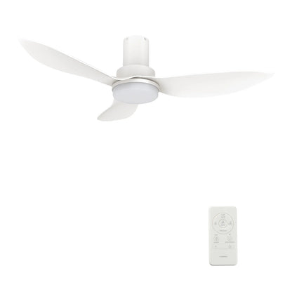 Carro Ryna 36in 3-Blade Flush Smart Ceiling Fan | Modern White PP with LED Light | Bedroom & Small Living Room | 11.2 x 36 x | Model SFR363V2-L12-W1-1-FM