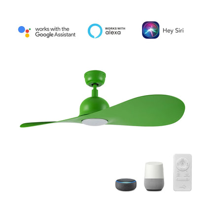 Carro Mako 42in 2-Blade Smart Ceiling Fan | Modern White Green ABS and Integrated LED | Living Room & Bedroom | 13.6 x 42 x 42 in | Model SFR422G2-L11-WA-1