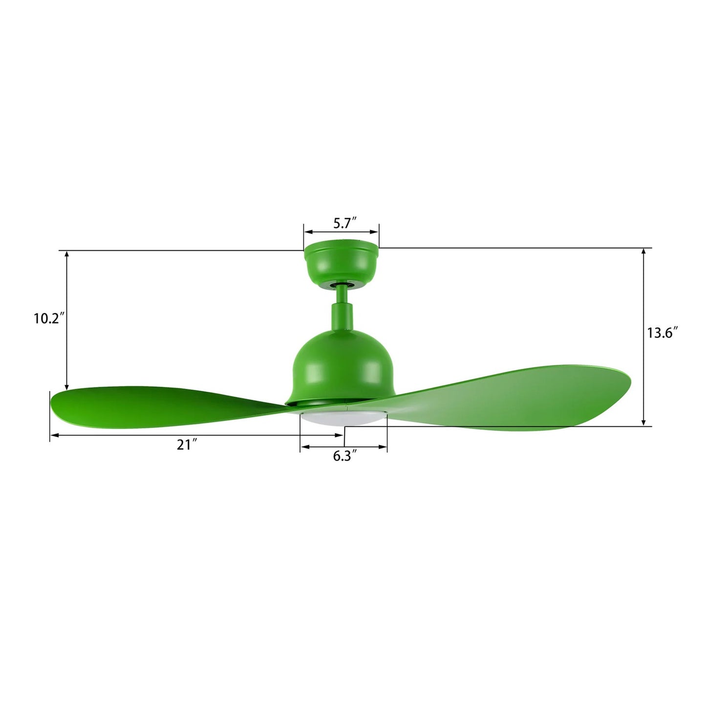 Carro Mako 42in 2-Blade Smart Ceiling Fan | Modern White Green ABS and Integrated LED | Living Room & Bedroom | 13.6 x 42 x 42 in | Model SFR422G2-L11-WA-1