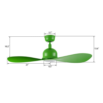 Carro Mako 42in 2-Blade Smart Ceiling Fan | Modern White Green ABS and Integrated LED | Living Room & Bedroom | 13.6 x 42 x 42 in | Model SFR422G2-L11-WA-1