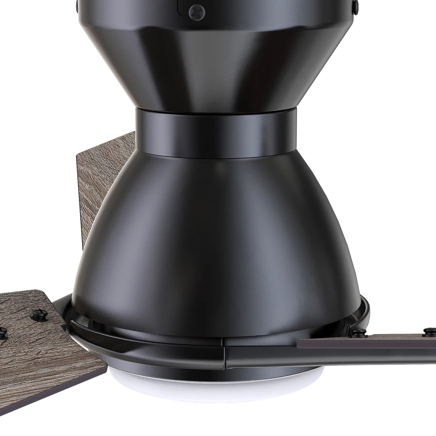 Carro Calen 44in 3-Blade Flush Mount Smart Ceiling Fan | Modern Black Barnwood Plywood and Integrated LED | Living Room & | Model SFR443J3-L11-BS-1-FM