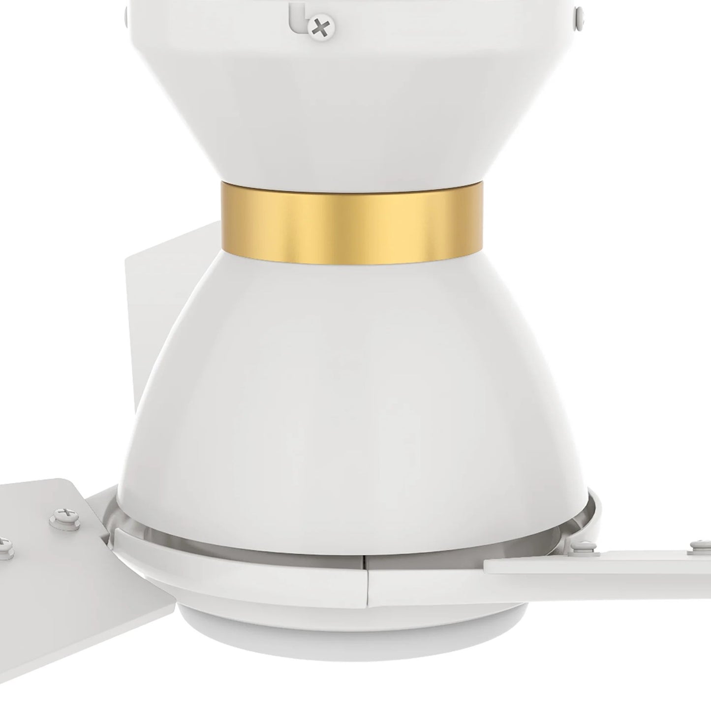 Carro Calen 44in 3-Blade Flush Smart Ceiling Fan | Modern White Gold Plywood | Living Room & Bedroom | 44 x 44 x 10.4 in | Model SFR443J3-L11-W1-1-FMA
