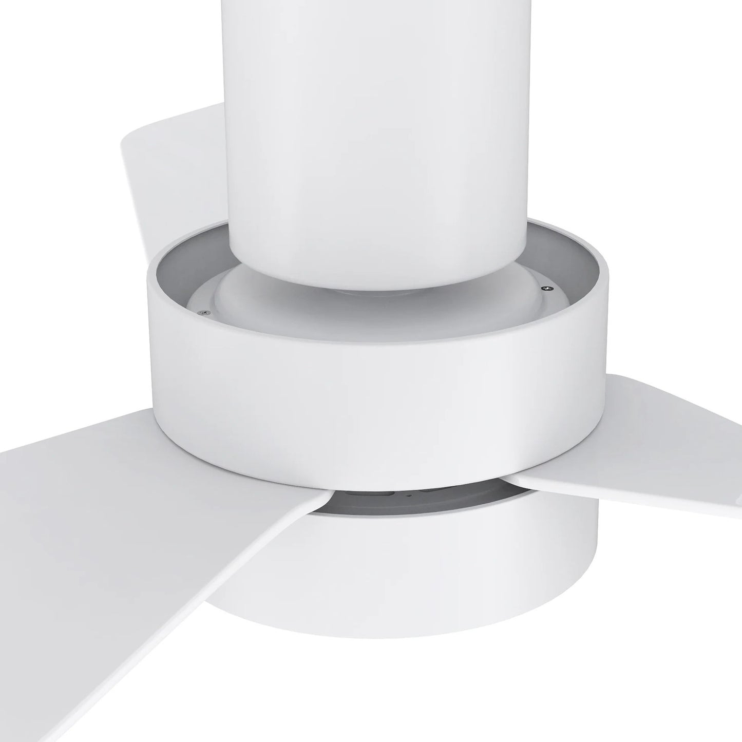 Carro Porter 44in 3-Blade Flush Smart Ceiling Fan | Modern White ABS | Living Room & Bedroom | 44 x 44 x 11.7 in | Model SFR443N2-L11-W1-1-FM