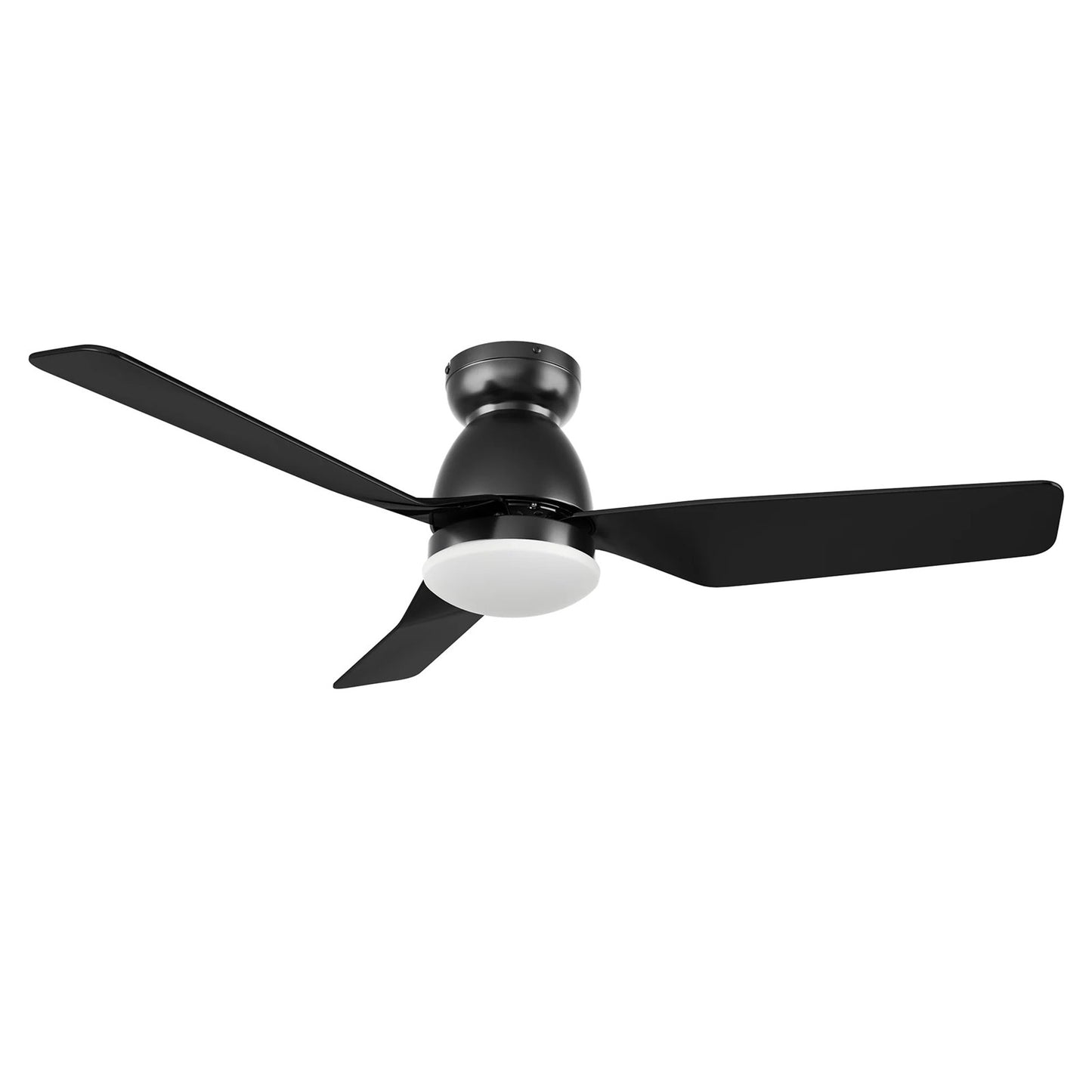 Carro Kensee 44in 3-Blade Flush Smart Ceiling Fan | Modern Black ABS | Living Room & Bedroom | 44 x 44 x 11 in | Model SFR443N5-L12-B2-1-FM