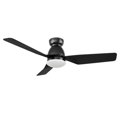 Carro Kensee 44in 3-Blade Flush Smart Ceiling Fan | Modern Black ABS | Living Room & Bedroom | 44 x 44 x 11 in | Model SFR443N5-L12-B2-1-FM