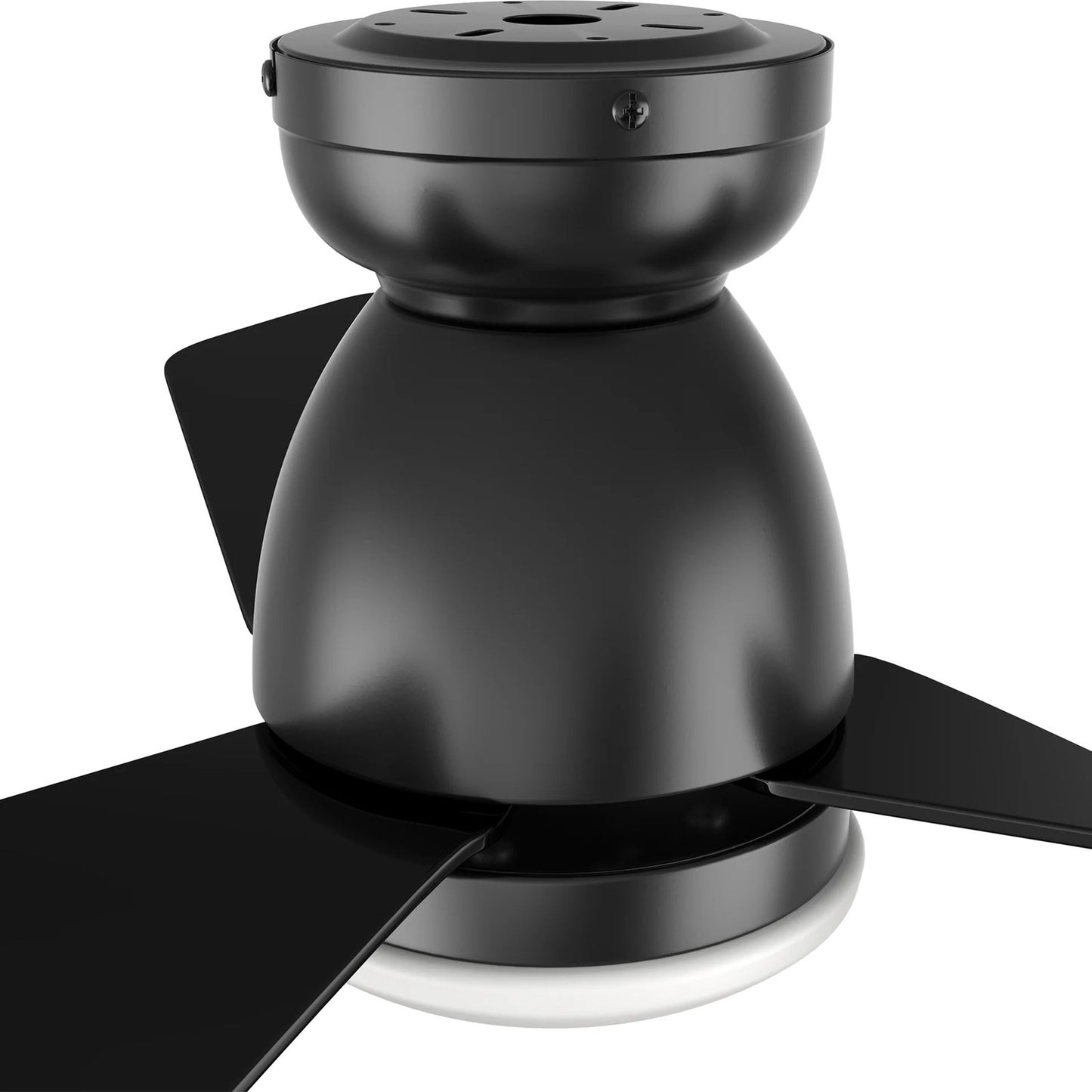 Carro Kensee 44in 3-Blade Flush Smart Ceiling Fan | Modern Black ABS | Living Room & Bedroom | 44 x 44 x 11 in | Model SFR443N5-L12-B2-1-FM