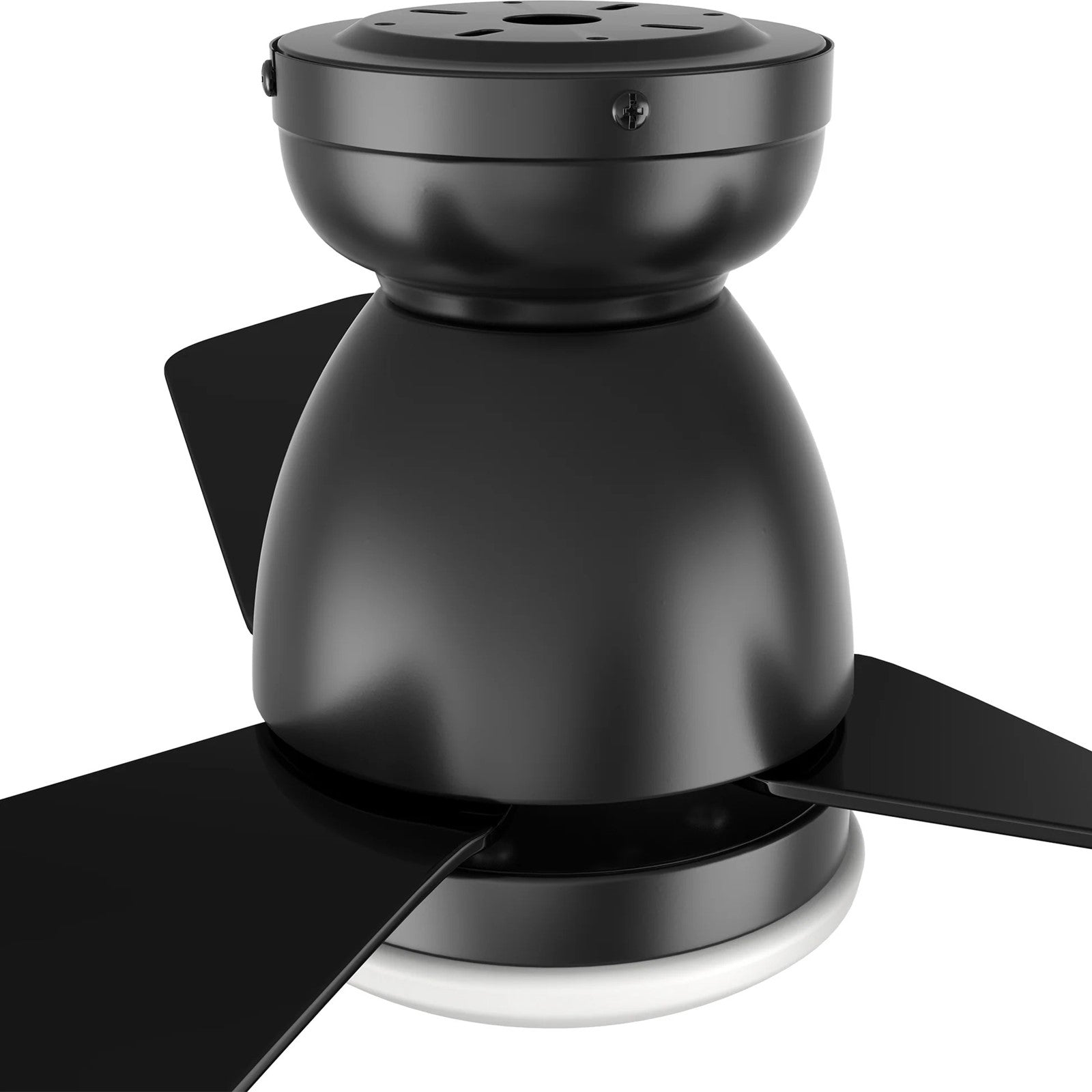 Carro Kensee 44in 3-Blade Flush Smart Ceiling Fan | Modern Black ABS | Living Room & Bedroom | 44 x 44 x 11 in | Model SFR443N5-L12-B2-1-FM