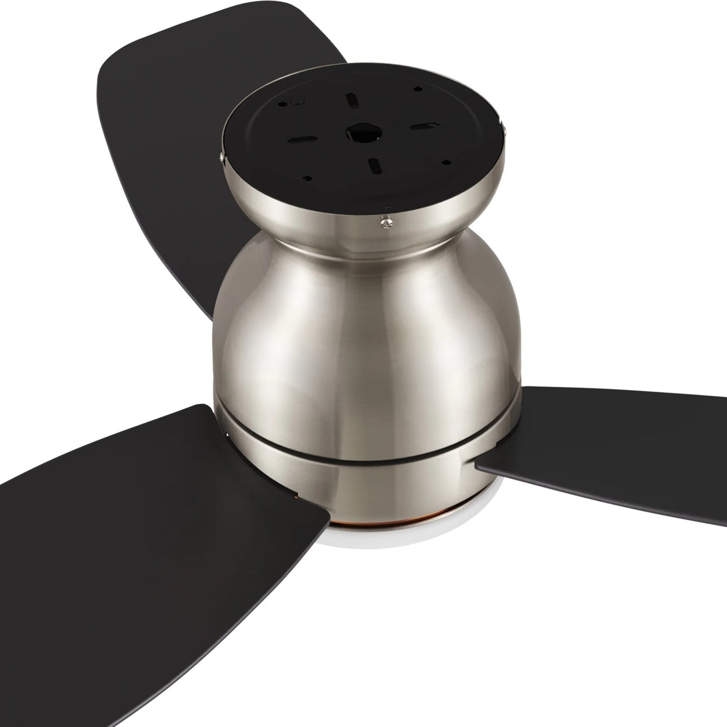 Carro Trento 44in 3-Blade Flush Mount Smart Ceiling Fan | Brushed Nickel Motor and White Plywood Blades | Living Room & | Model SFR443Q-L12-S2-1-FM