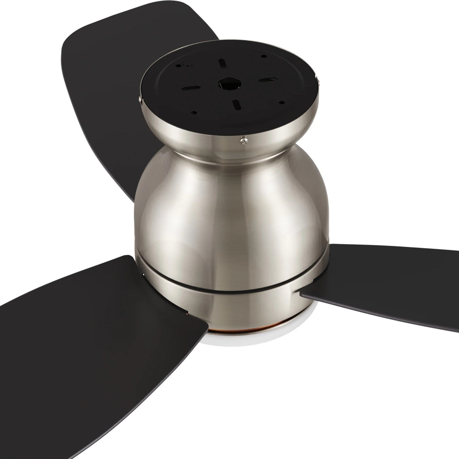 Carro Trento 44in 3-Blade Flush Mount Smart Ceiling Fan | Brushed Nickel Motor and White Plywood Blades | Living Room & | Model SFR443Q-L12-S2-1-FM