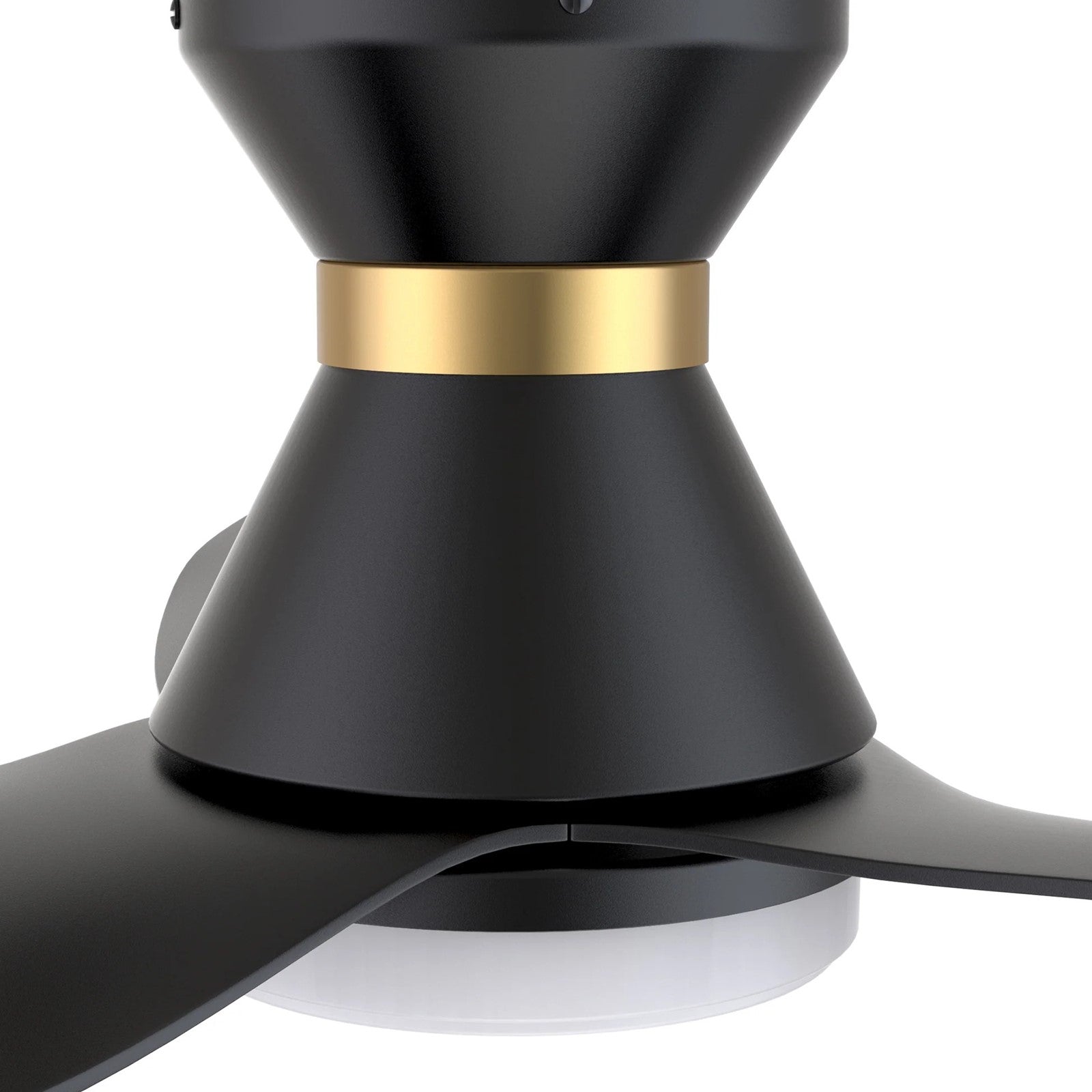 Carro Ryatt 45in 3-Blade Flush Smart Ceiling Fan | Modern Black Gold ABS and Integrated LED | Indoor Bedroom & Living Room | Model SFR453V-L12-B2-1-FMA