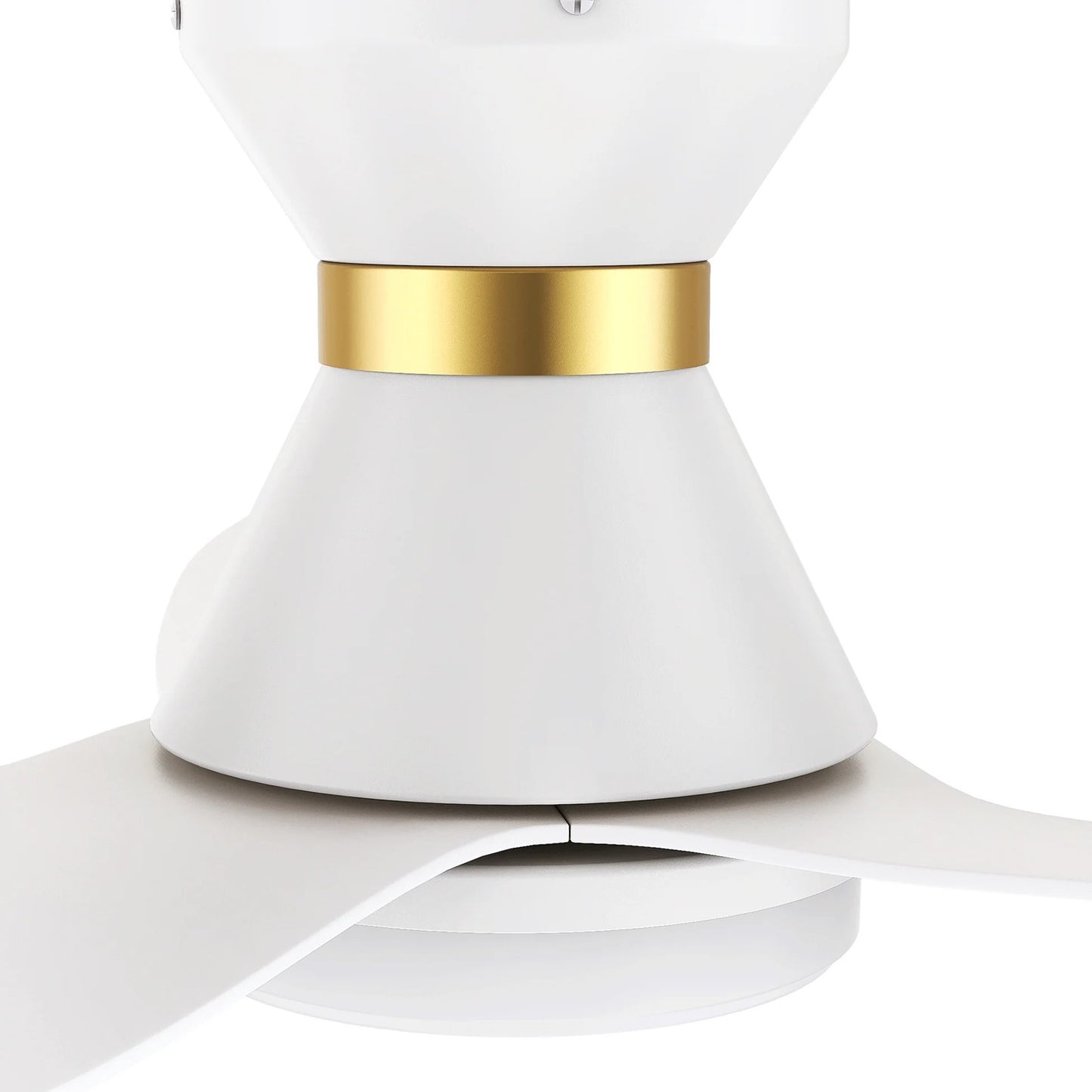 Carro Ryatt 45in 3-Blade Flush Mount Smart Ceiling Fan with LED | Modern White Gold ABS | Small Bedroom & Office | 45 x 45 x | Model SFR453V-L12-W1-1-FMA