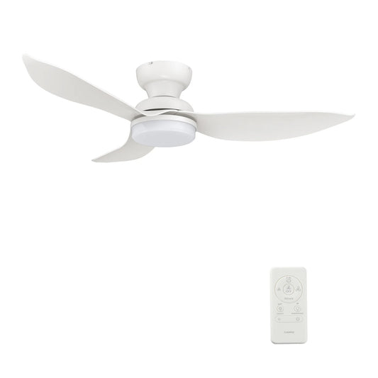 Carro Upton 45in 3-Blade Flush Smart Ceiling Fan | Modern White ABS and Integrated LED | Indoor Living Room & Bedroom | 9.2 x | Model SFR453V1-L12-W1-1-FM