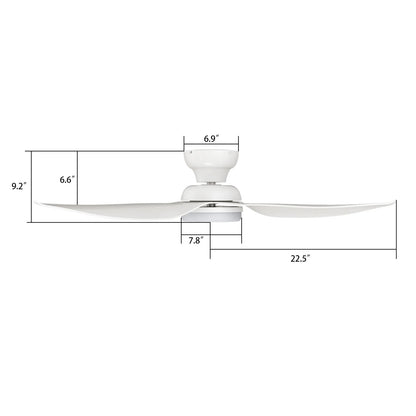 Carro Upton 45in 3-Blade Flush Smart Ceiling Fan | Modern White ABS and Integrated LED | Indoor Living Room & Bedroom | 9.2 x | Model SFR453V1-L12-W1-1-FM
