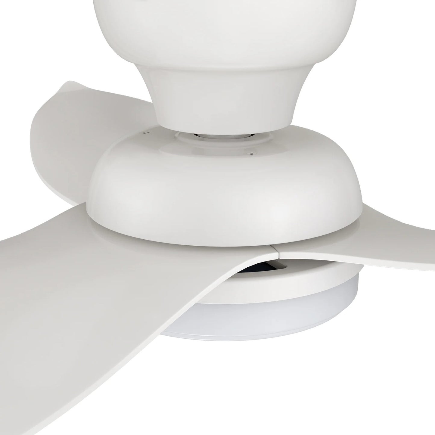 Carro Upton 45in 3-Blade Flush Smart Ceiling Fan | Modern White ABS and Integrated LED | Indoor Living Room & Bedroom | 9.2 x | Model SFR453V1-L12-W1-1-FM