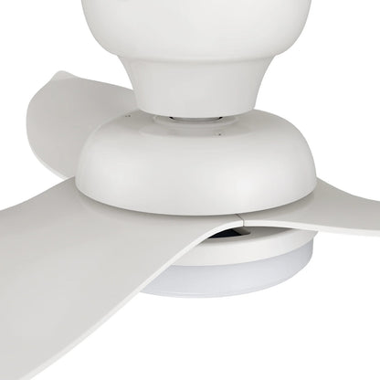 Carro Upton 45in 3-Blade Flush Smart Ceiling Fan | Modern White ABS and Integrated LED | Indoor Living Room & Bedroom | 9.2 x | Model SFR453V1-L12-W1-1-FM